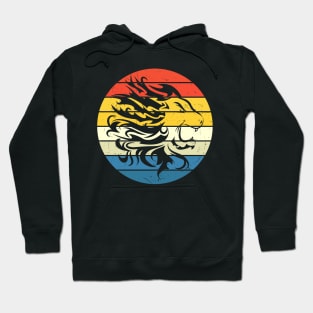 Tribal Lion Retro Sunset Big Cat Hoodie